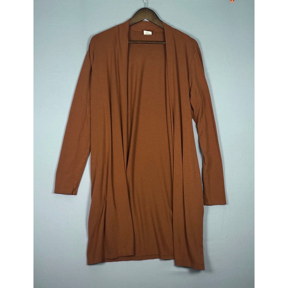 Buttercream Clothing Cardigan Womens L Rust Brown Excellent Bamboo Blend Pockets